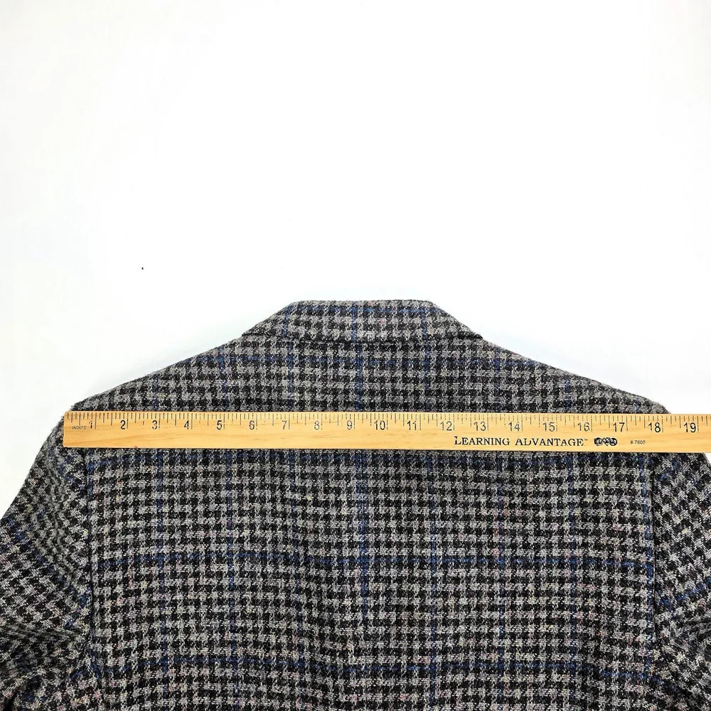 Vintage Men’s Tweed Blazer M Blue Check Dominic d’bruzzi Grodins 40R Hand Tailor